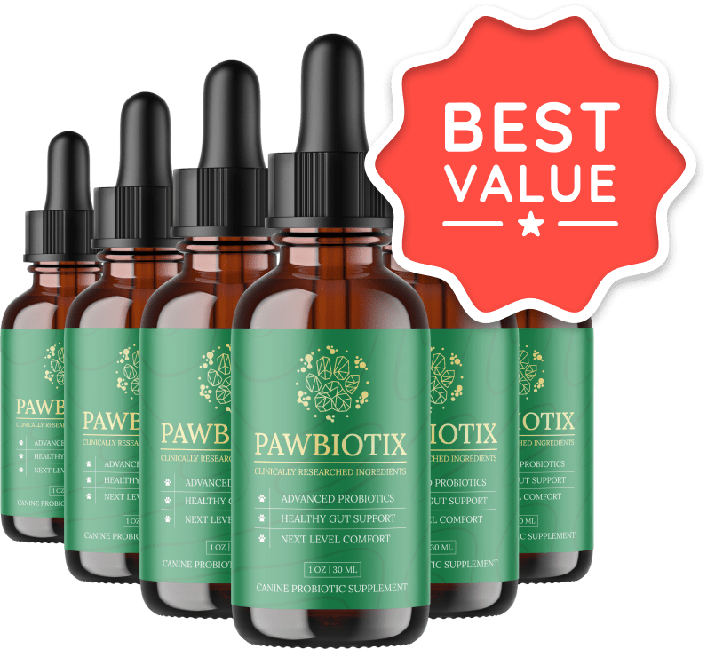 Official six-bottle PawBiotix package provided by the seller